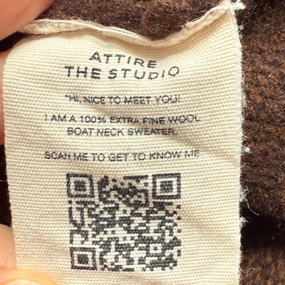 Attire The Studio Brown Boat Neck Sweater Crop — image 7 of 8
